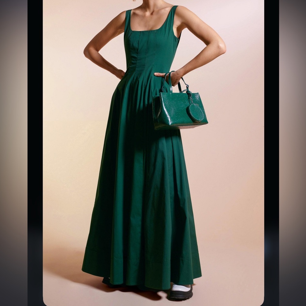 Staud Green Wells Dress - Floor Length Gown